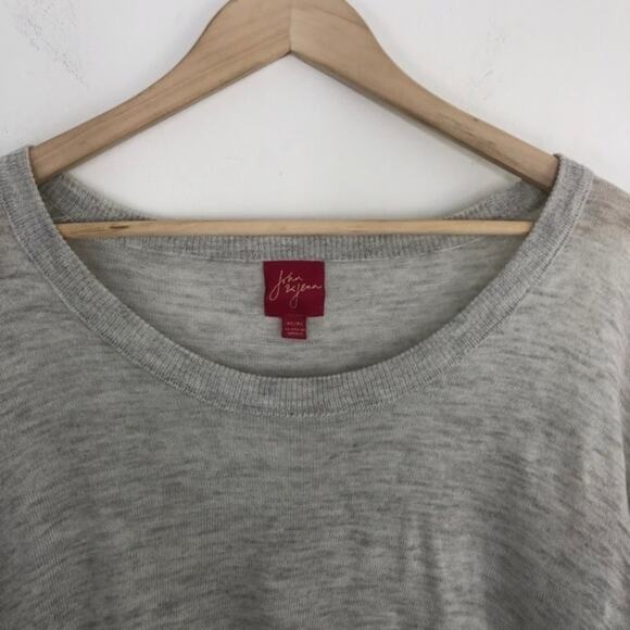 John + Jenn Gray Turquoise Hi Low Top Sweater Size Medium - Picture 9 of 12